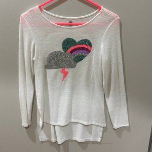 Total Girl Rainbow Heart Top